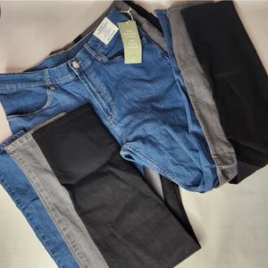 H&M 3 Pck Size 20 Jeans Black Blue and Grey